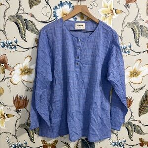 Pietsie Basque Shirt Cotton Flowy Lightweight Top Size one size